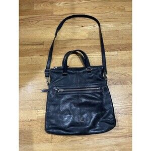 Fossil Black Leather purse / Crossbody/ Messenger / Large bag